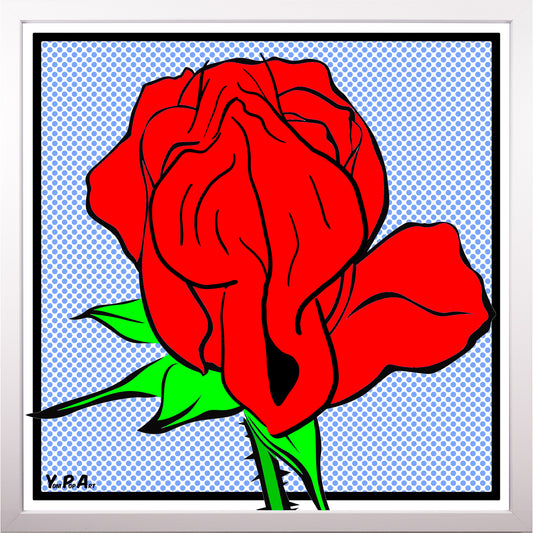 YoniPopArt "Rose" inklusive Echtholz-Rahmen