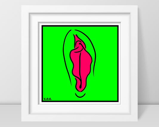 YoniPopArt "Pink on green"