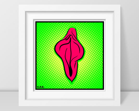 YoniPopArt "Flaps on green points #2"