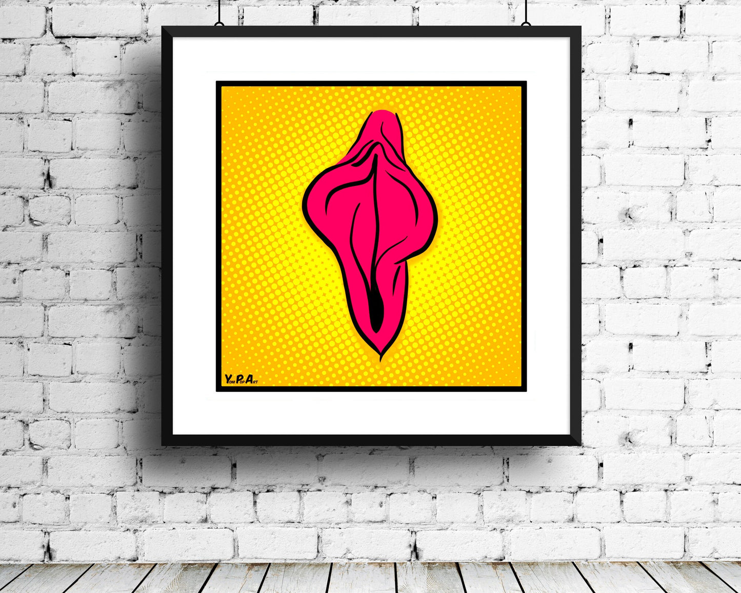 YoniPopArt "Flaps on yellow points #2"