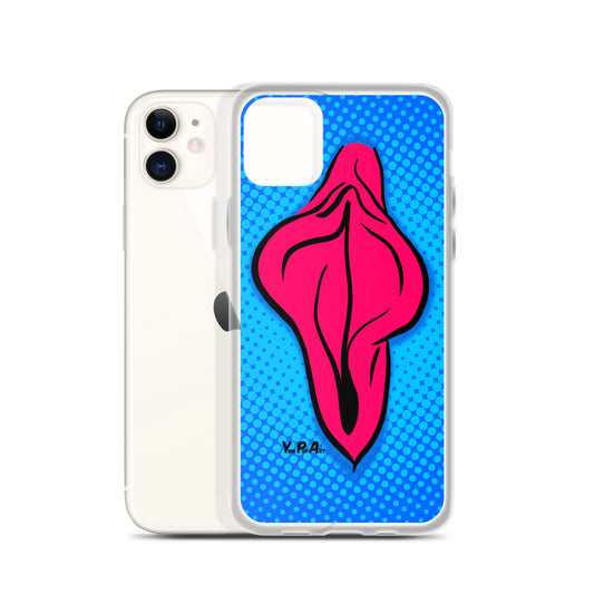 iPhone-Hülle YoniPopArt "pink flaps on blue points #2"