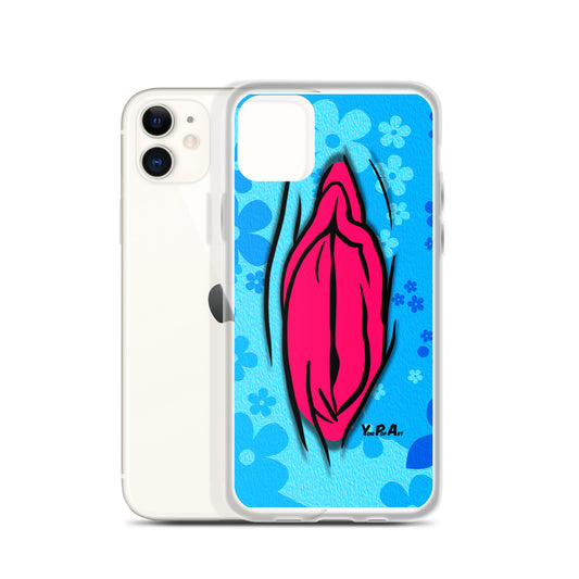 iPhone-Hülle "YoniPopArt #4 on light blue Flowers"