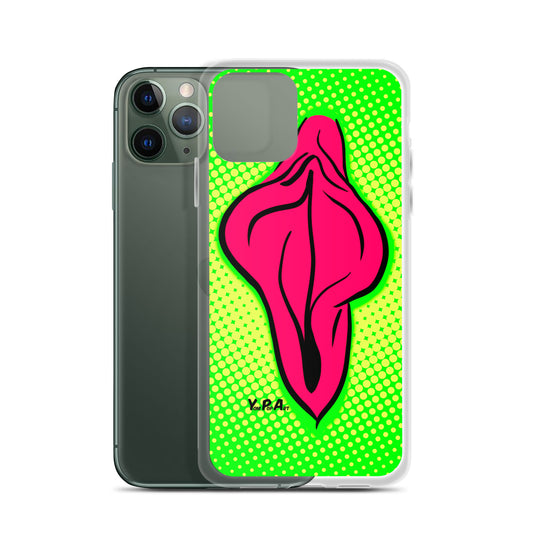 iPhone-Hülle YoniPopArt "pink flaps on green points #2"
