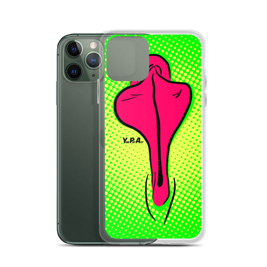 iPhone-Hülle YoniPopArt "pink flaps on green points"