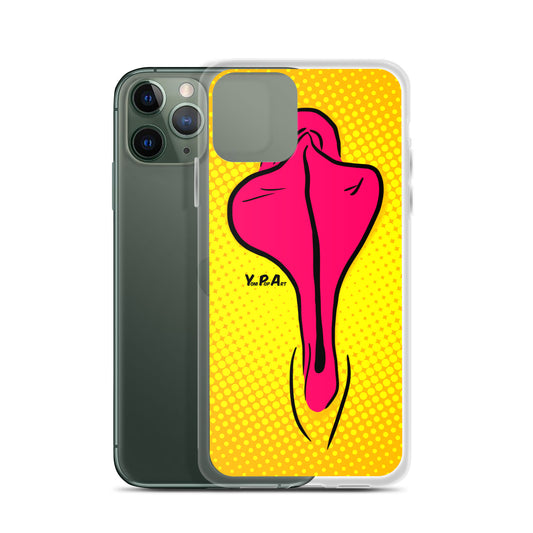 iPhone-Hülle YoniPopArt "pink flaps on yellow"