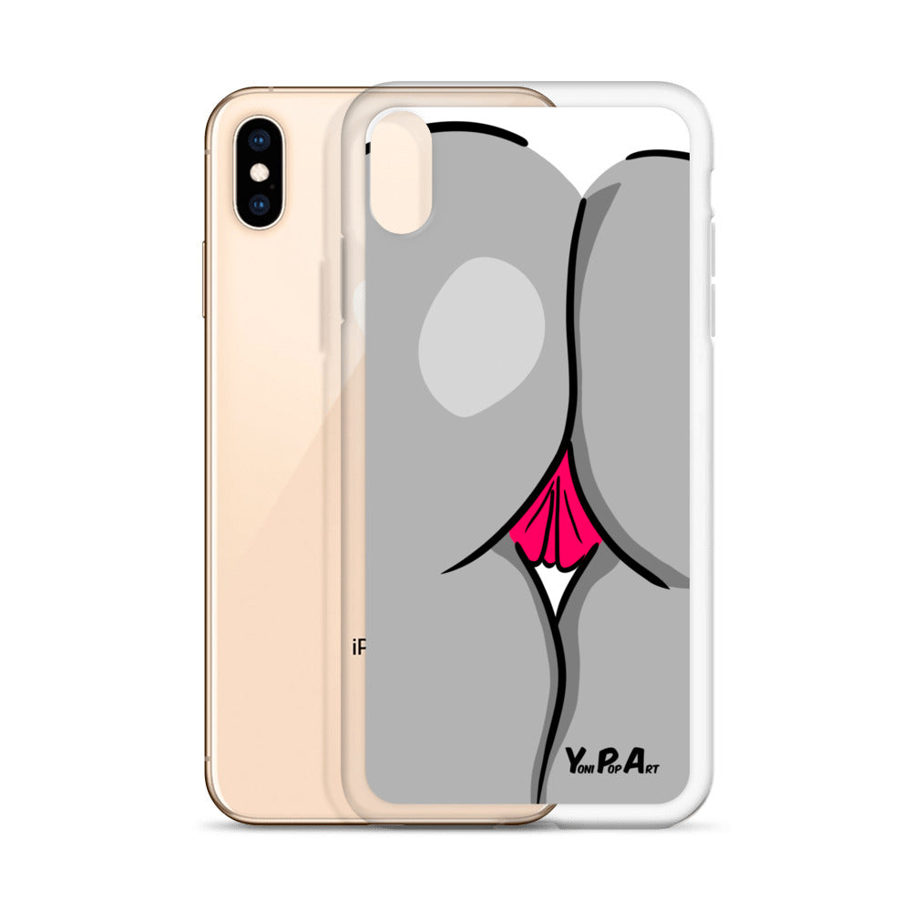 iPhone-Hülle YoniPopArt "Backside #1 in schwarz-weiss-pink"
