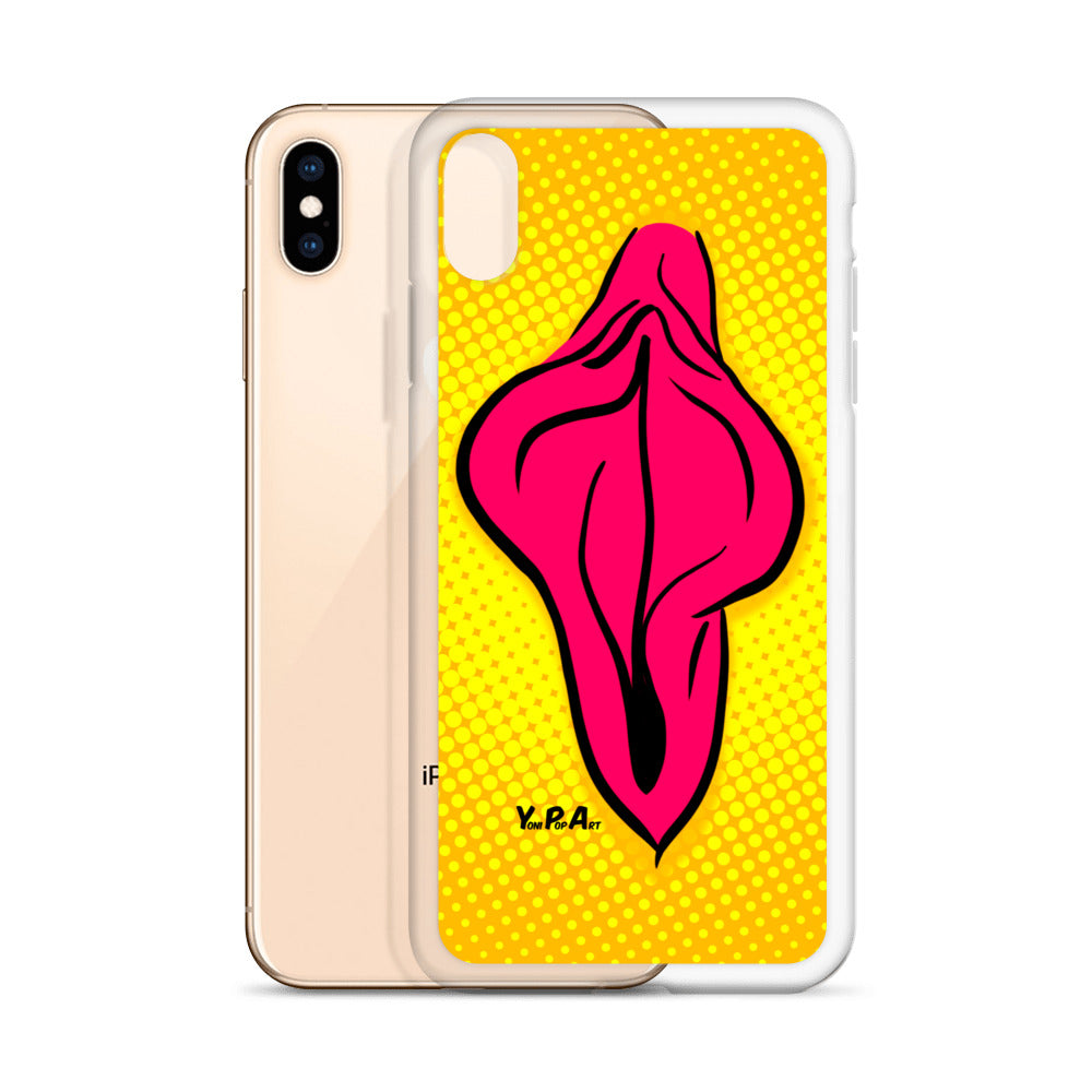 iPhone-Hülle YoniPopArt "pink flaps on yellow #2"