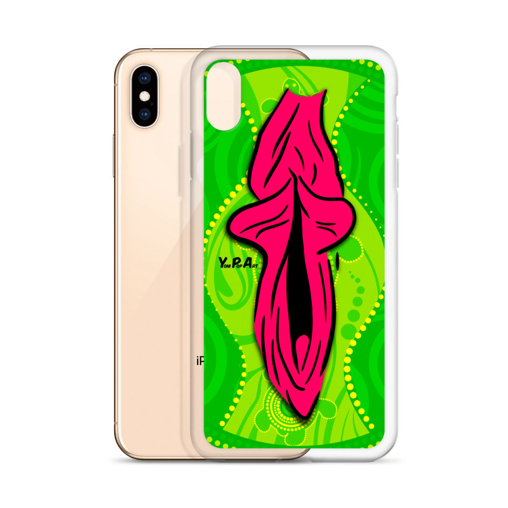 iPhone-Hülle YoniPopArt "Swirling Yoni on Green"