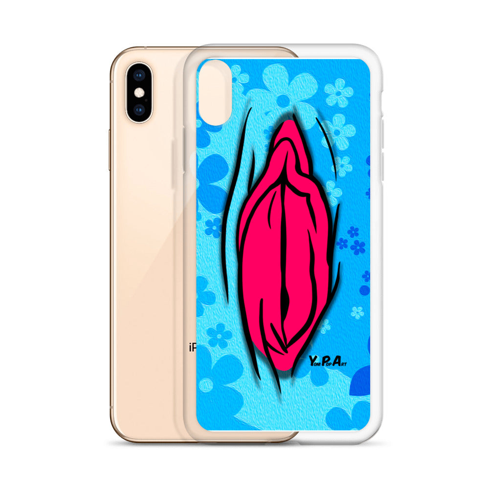 iPhone-Hülle "YoniPopArt #4 on light blue Flowers"