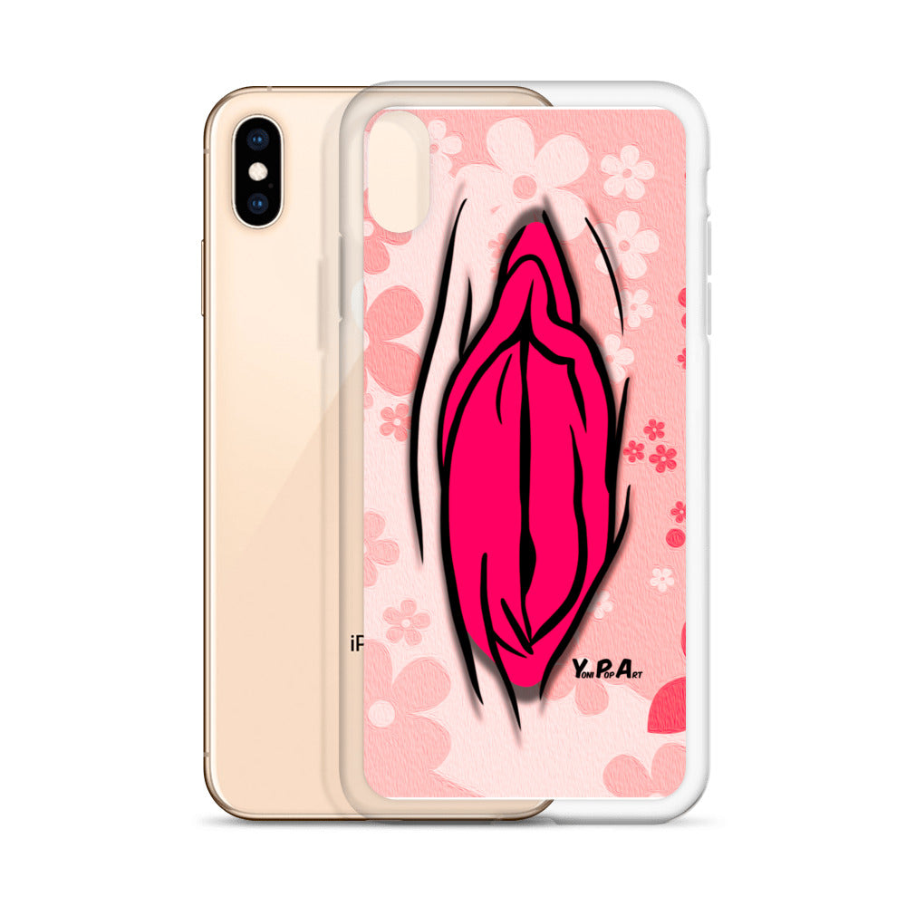 iPhone-Hülle "YoniPopArt #4 on light red Flowers"