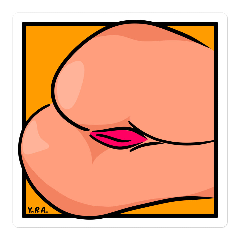 Aufkleber YoniPopArt "Backside #3 on orange"