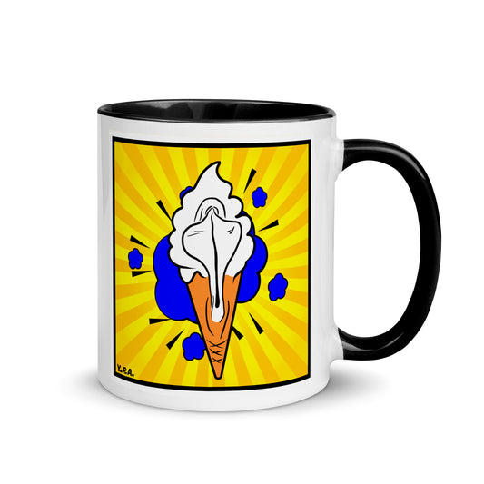 Tasse YoniPopArt "Lick it baby" mit farbiger Innenseite
