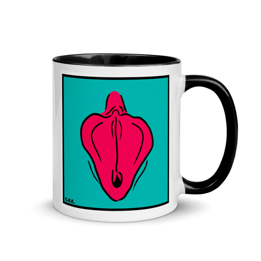 Tasse YoniPopArt "Flaps on inverse colour" mit farbiger Innenseite