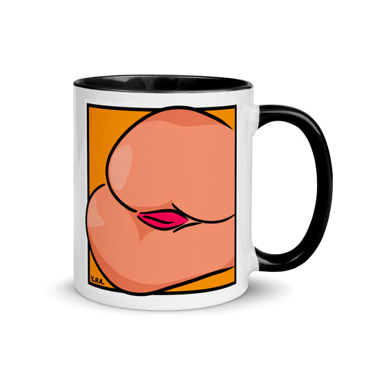 Tasse YoniPopArt "Backside #3 on orange" mit farbiger Innenseite