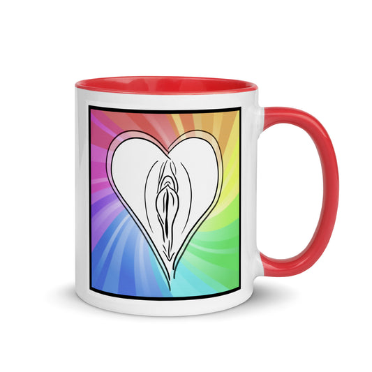 Tasse YoniPopArt "Rainbow" mit farbiger Innenseite