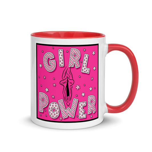 Tasse YoniPopArt "GirlPower" mit farbiger Innenseite