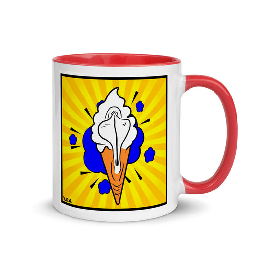 Tasse YoniPopArt "Lick it baby" mit farbiger Innenseite