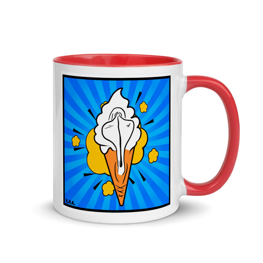 Tasse YoniPopArt "Lick it again" mit farbiger Innenseite