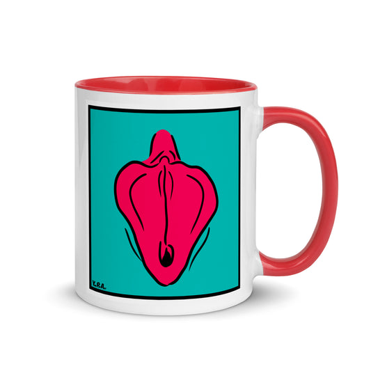 Tasse YoniPopArt "Flaps on inverse colour" mit farbiger Innenseite