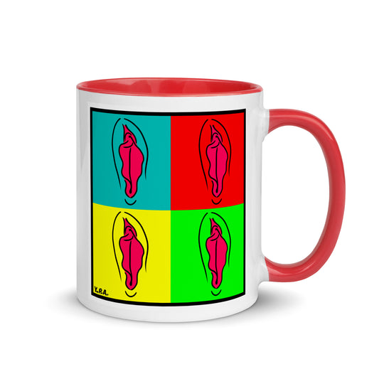 Tasse YoniPopArt "pink pop collection #1" mit farbiger Innenseite