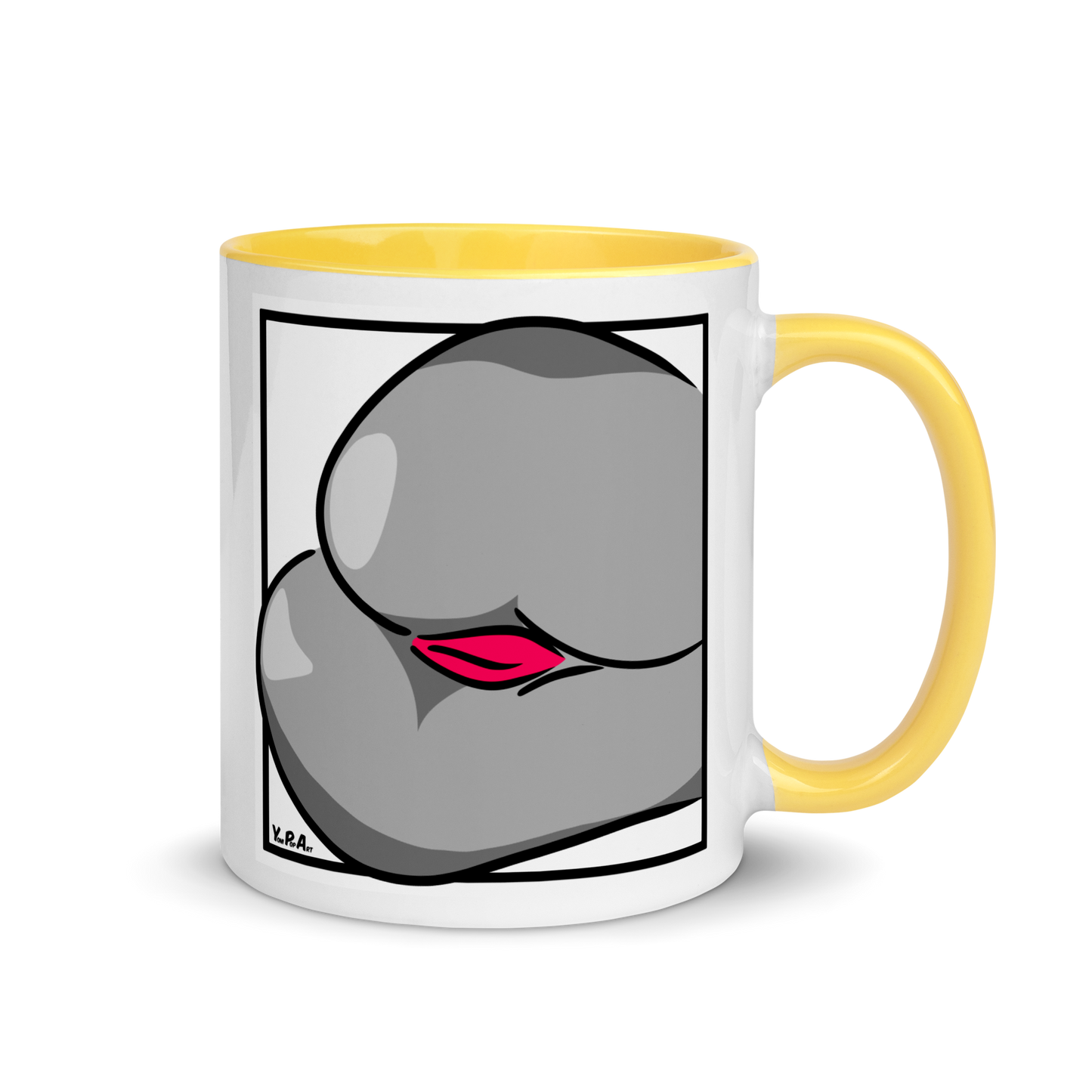 Tasse mit Backside #3 in Schwarz-Weiss-Pink