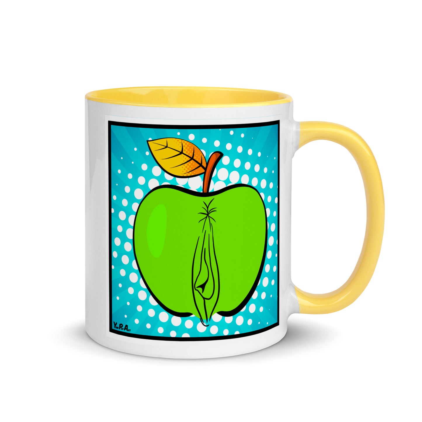 Tasse YoniPopArt "Apple" mit farbiger Innenseite