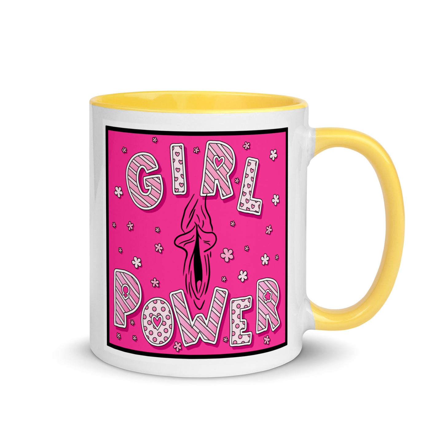 Tasse YoniPopArt "GirlPower" mit farbiger Innenseite