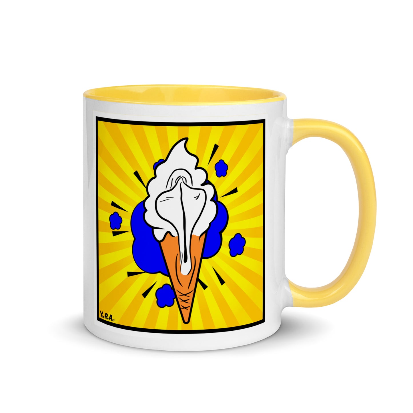 Tasse YoniPopArt "Lick it baby" mit farbiger Innenseite