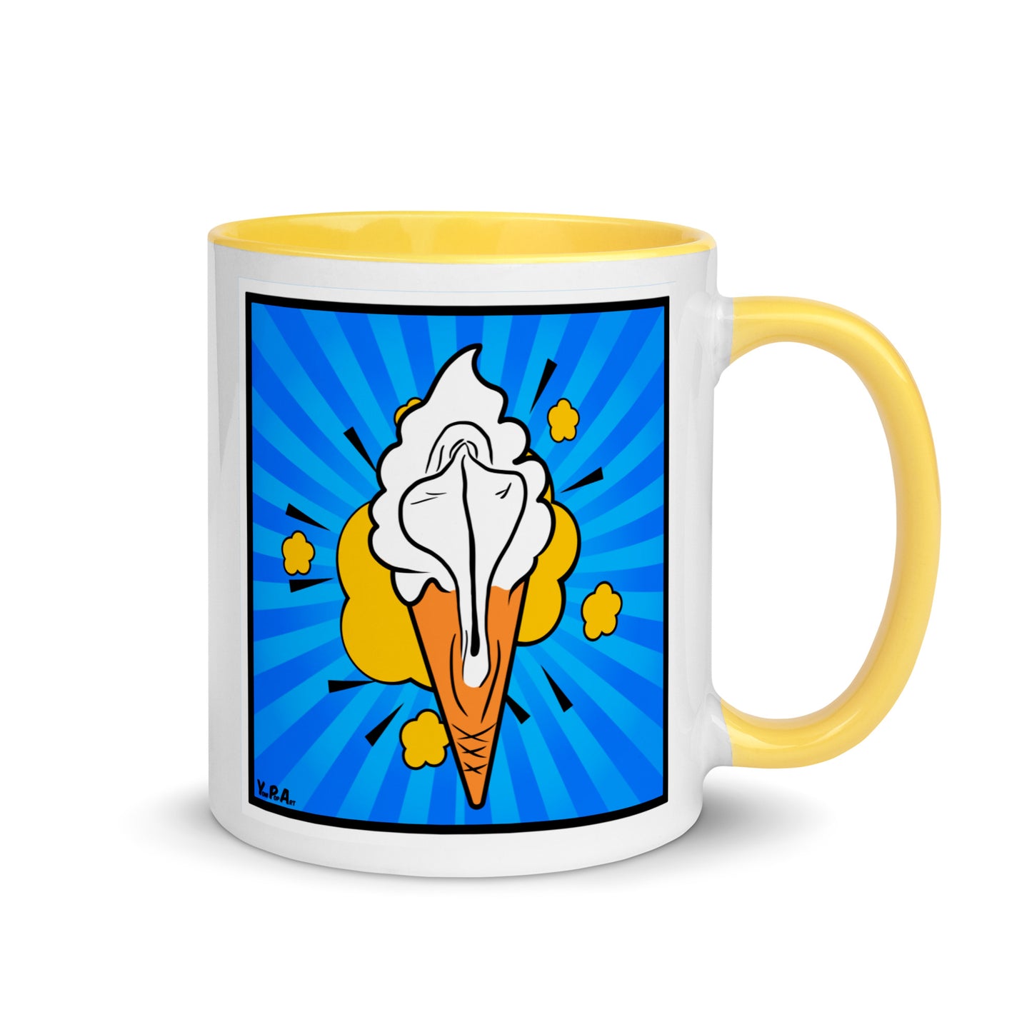 Tasse YoniPopArt "Lick it again" mit farbiger Innenseite