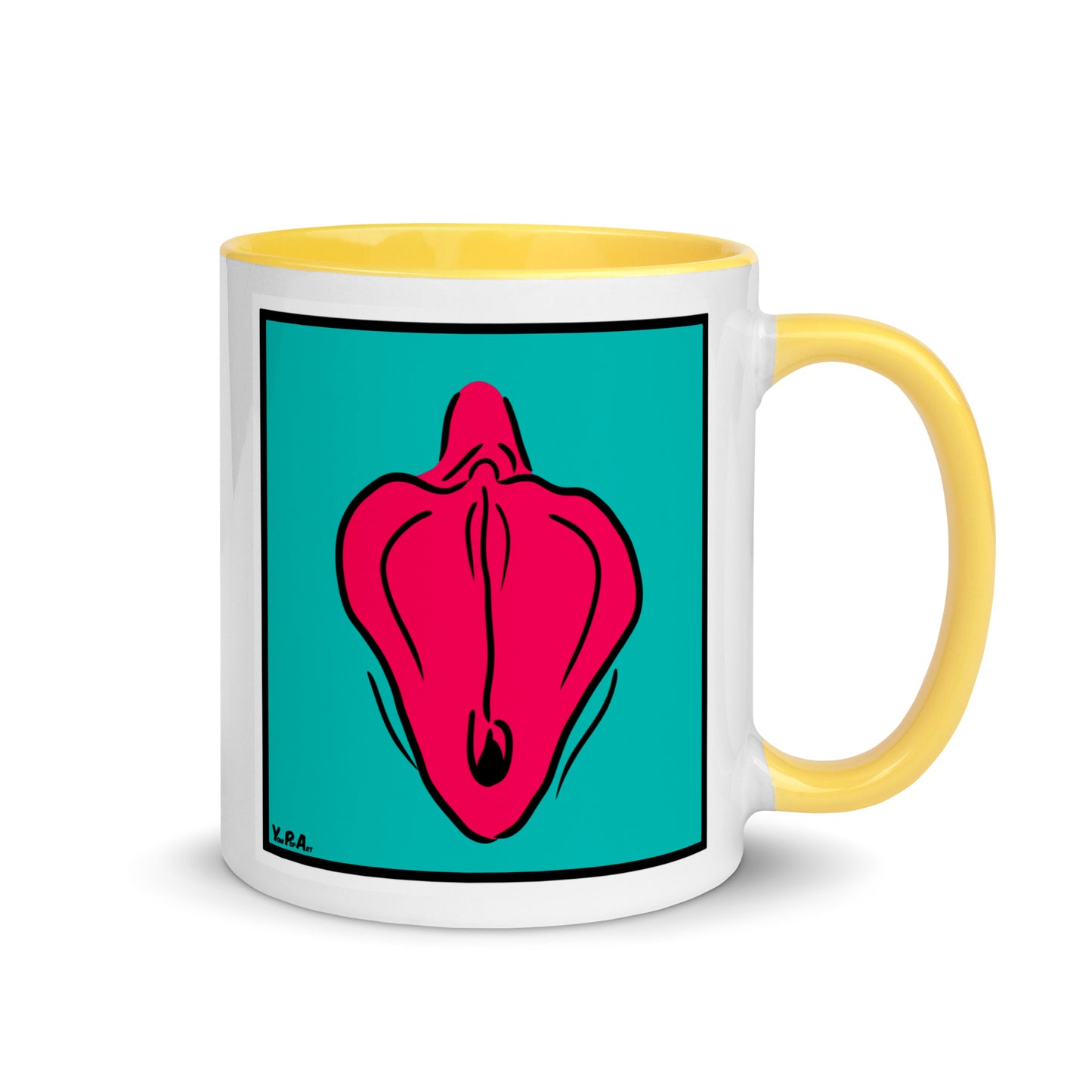Tasse YoniPopArt "Flaps on inverse colour" mit farbiger Innenseite