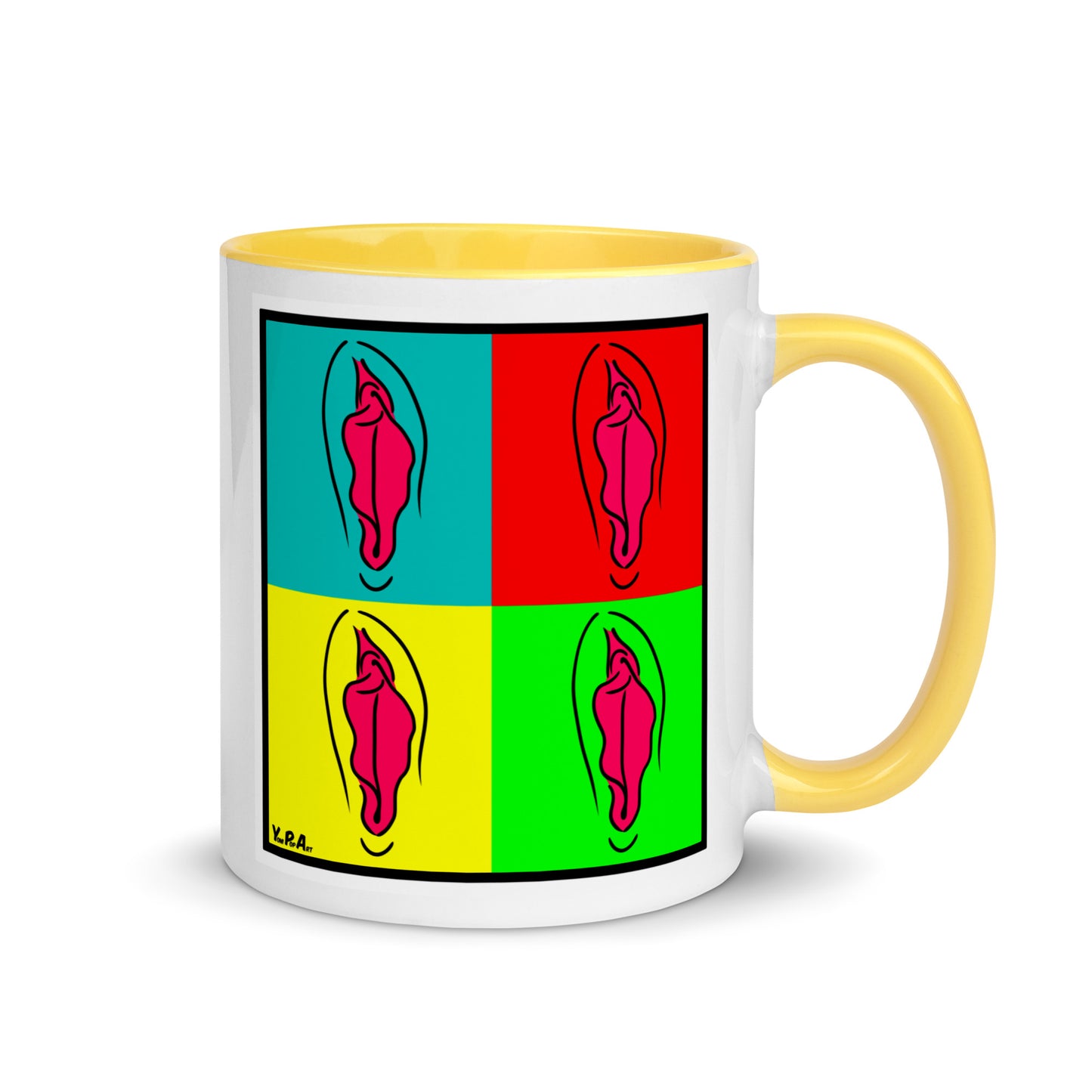 Tasse YoniPopArt "pink pop collection #1" mit farbiger Innenseite