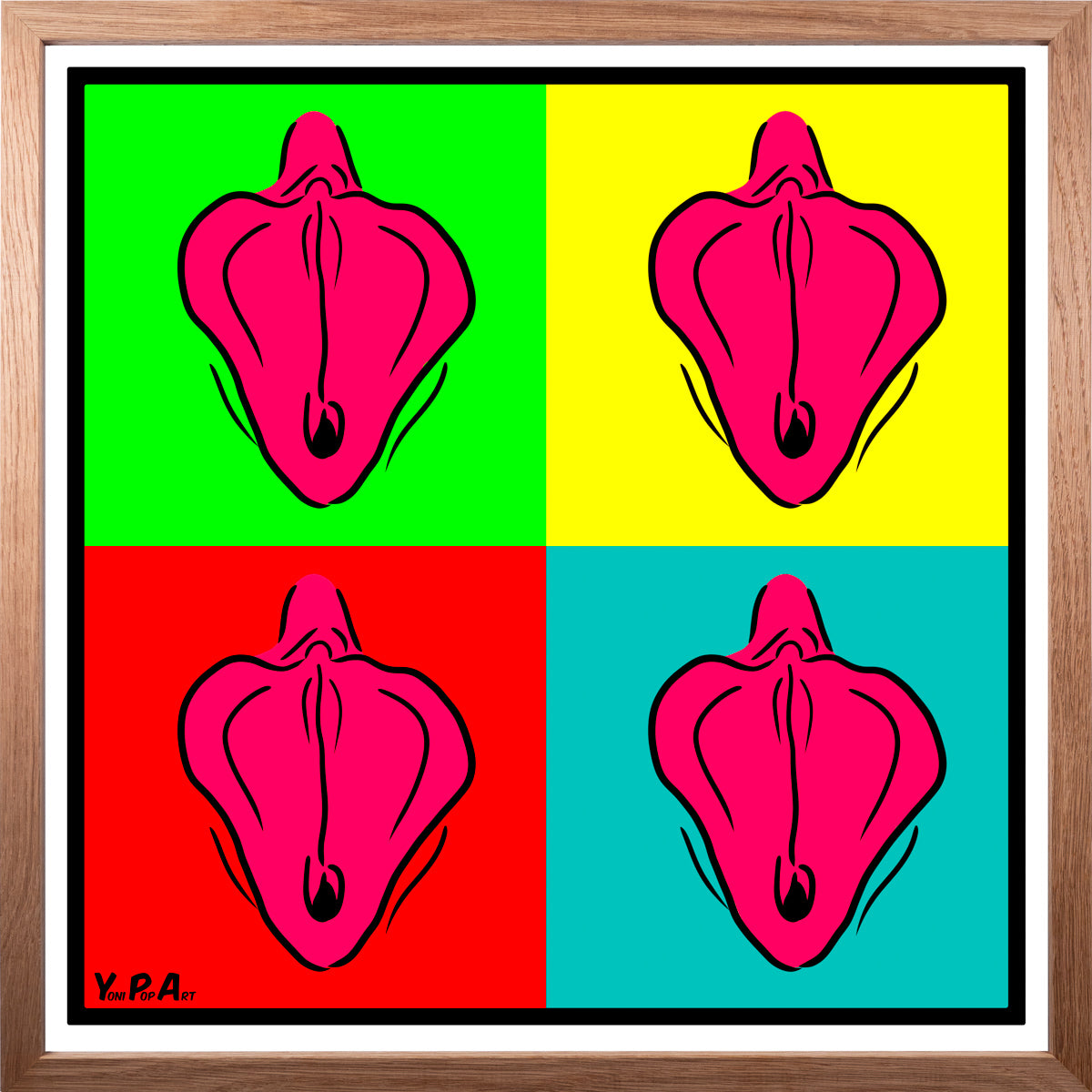 YoniPopArt "Collection 1" inklusive Echtholz-Rahmen