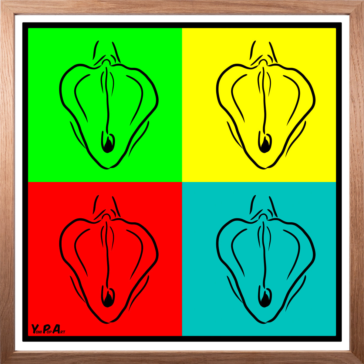 YoniPopArt "Collection 2" inklusive Echtholz-Rahmen
