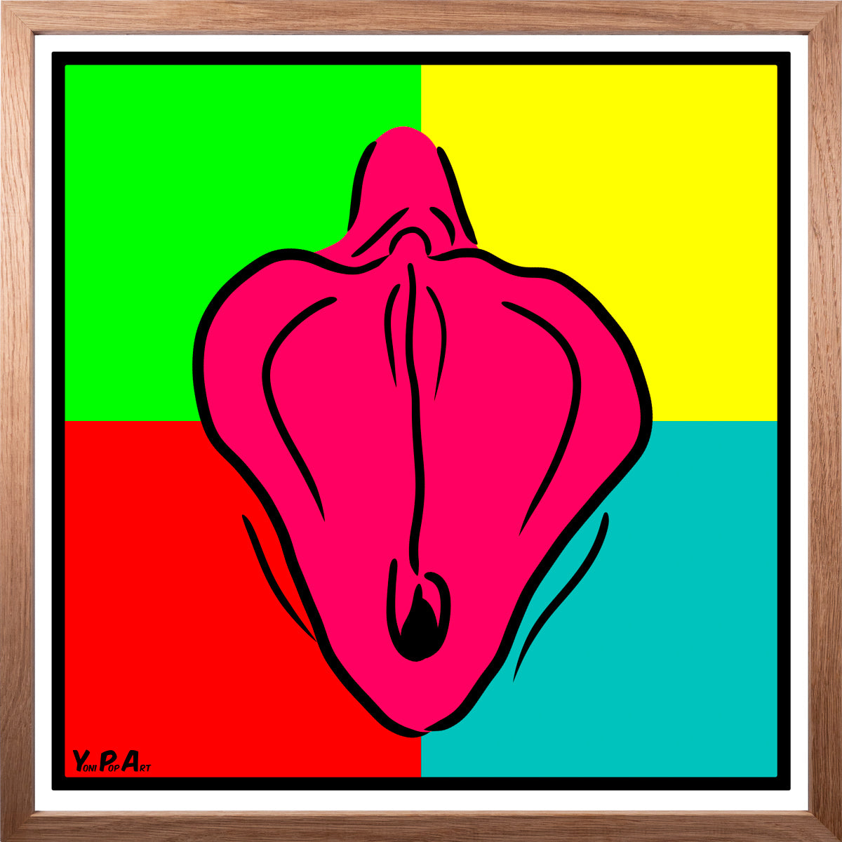 YoniPopArt "Collection 3" inklusive Echtholz-Rahmen