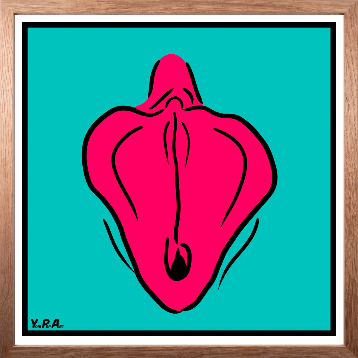 YoniPopArt "Flaps inverse" inklusive Echtholz-Rahmen