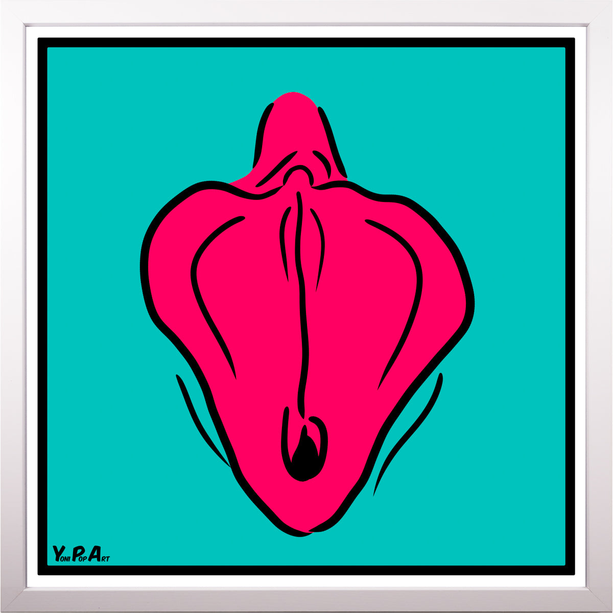 YoniPopArt "Flaps inverse" inklusive Echtholz-Rahmen