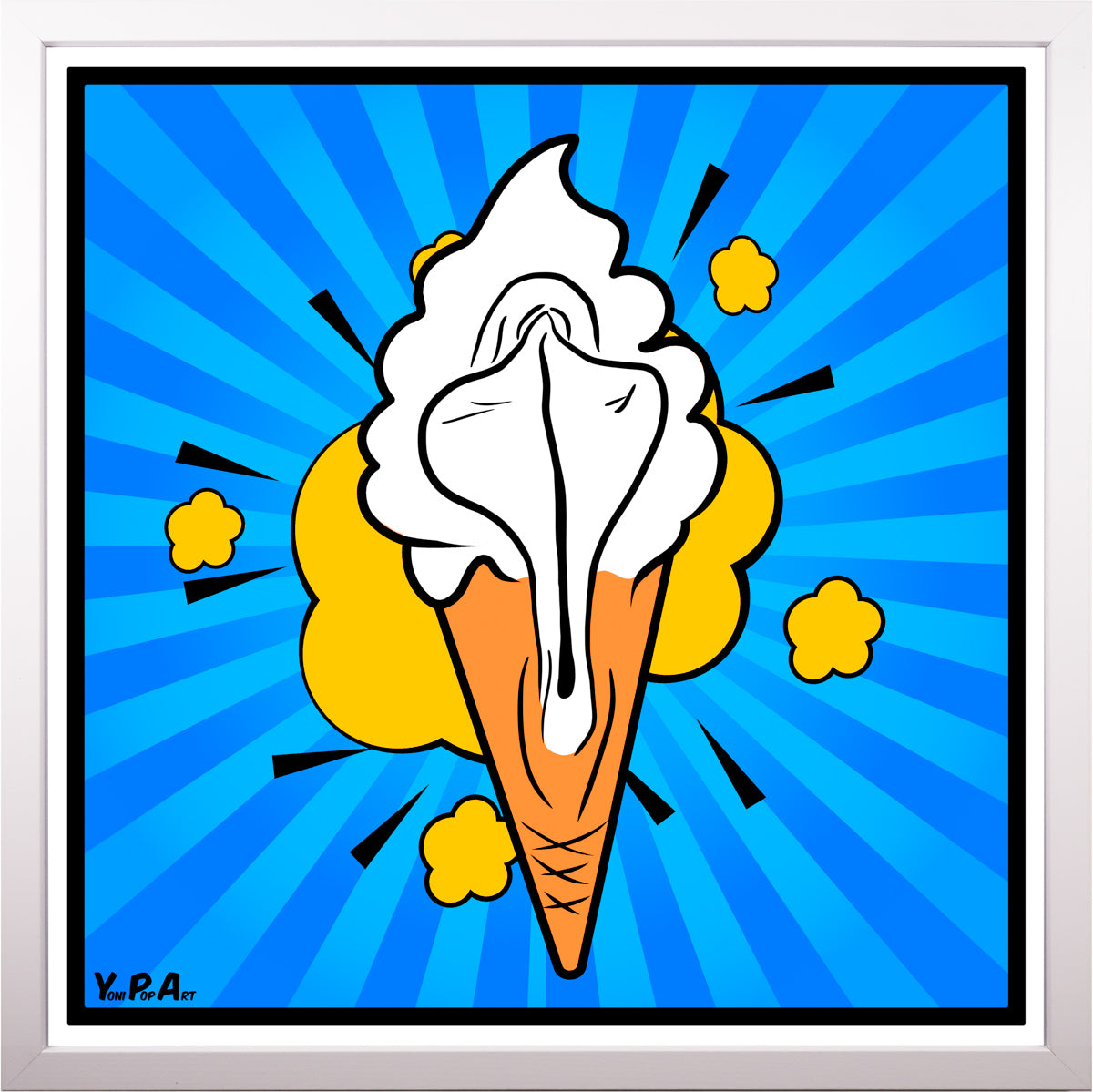 YoniPopArt "Lick it again" inklusive Echtholz-Rahmen