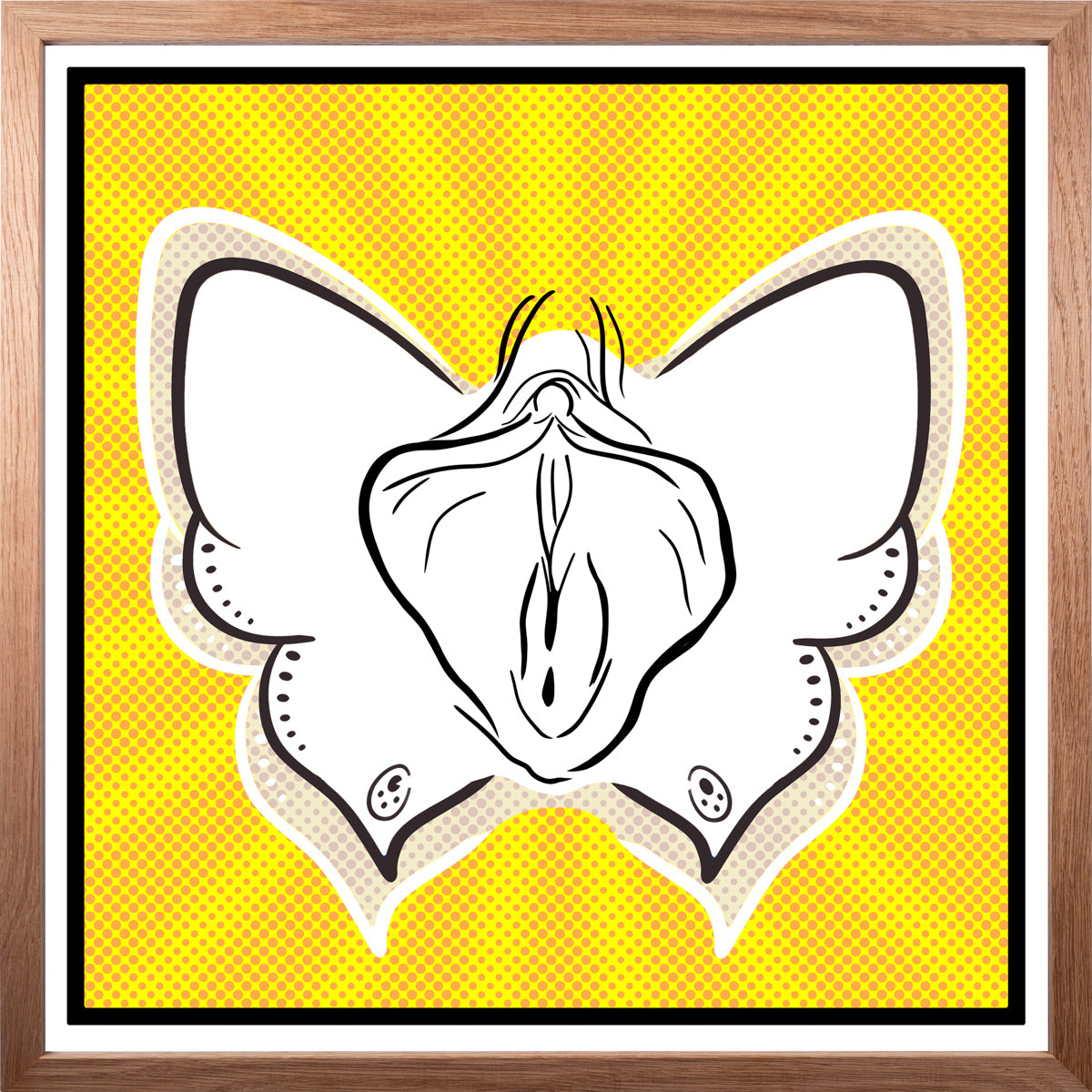 YoniPopArt #9 inklusive Echtholz-Rahmen