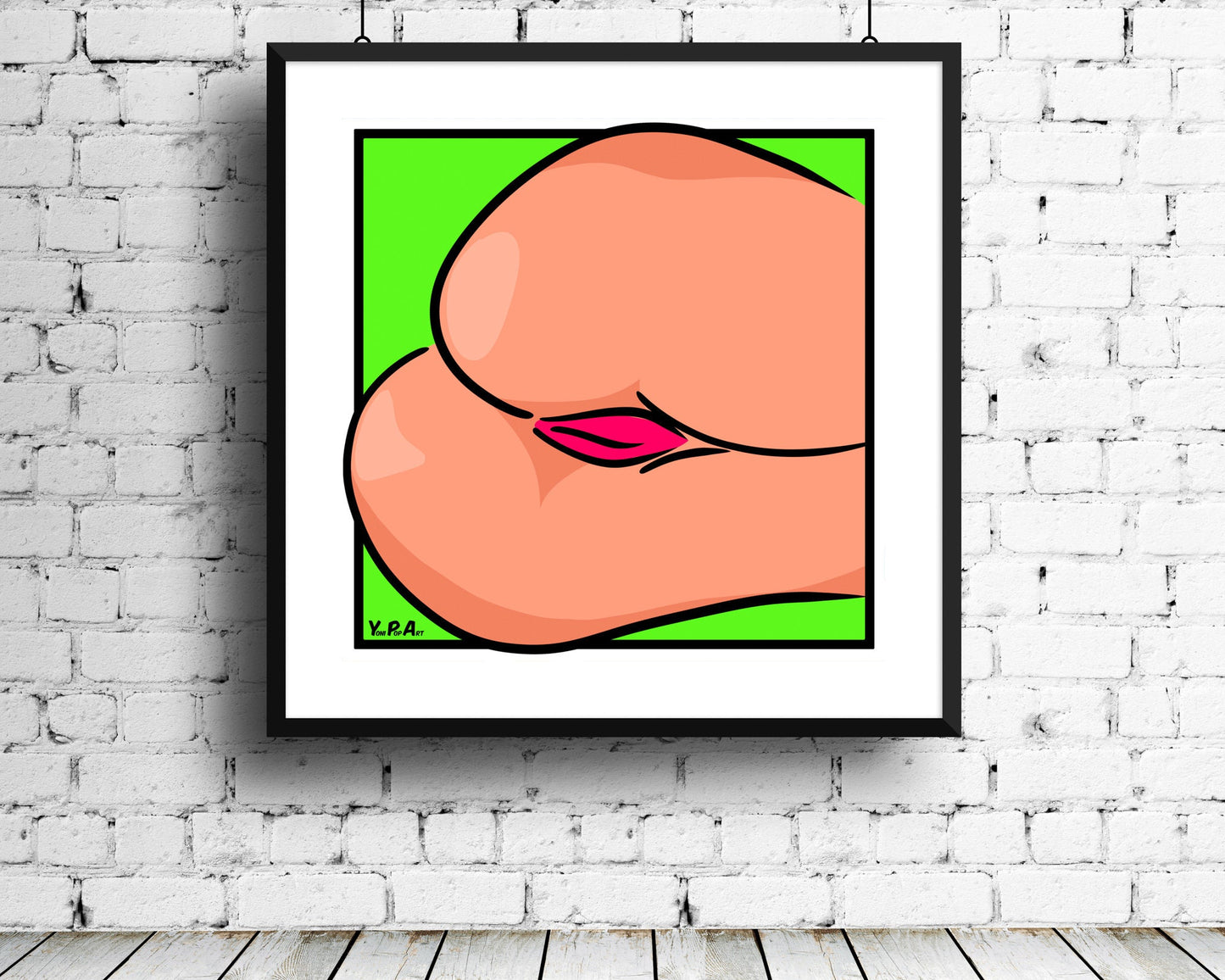 YoniPopArt "Backside on green #3"