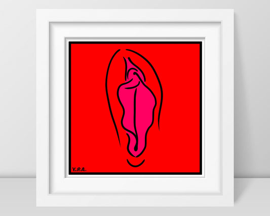 YoniPopArt "Pink on red"