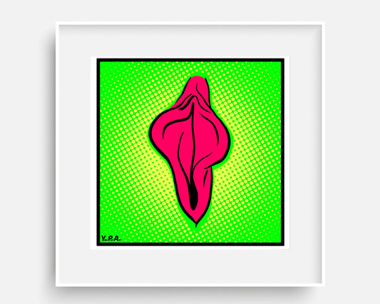 YoniPopArt "Flaps on green points #2"