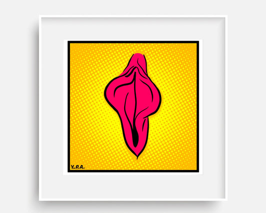 YoniPopArt "Flaps on yellow points #2"