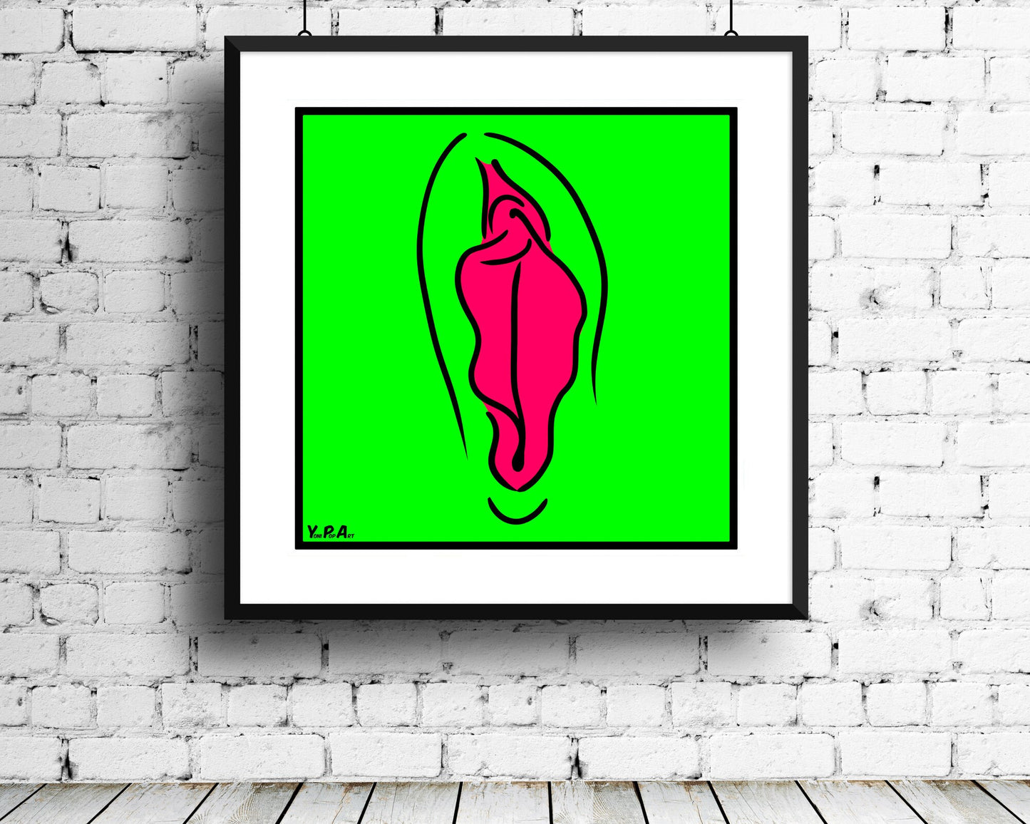 YoniPopArt "Pink on green"