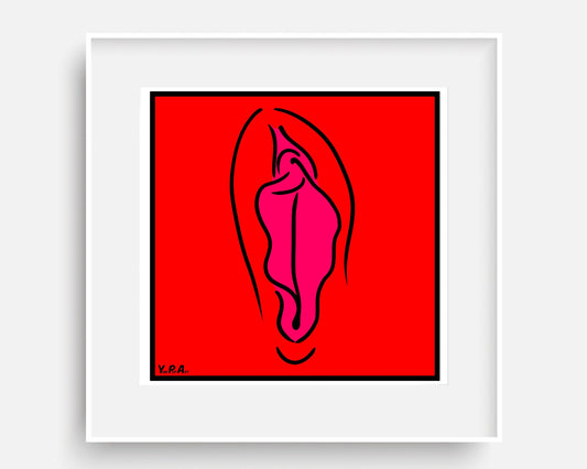 YoniPopArt "Pink on red"