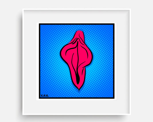 YoniPopArt "Flaps on blue points #2"