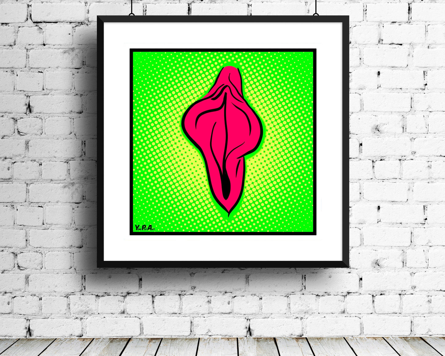 YoniPopArt "Flaps on green points #2"