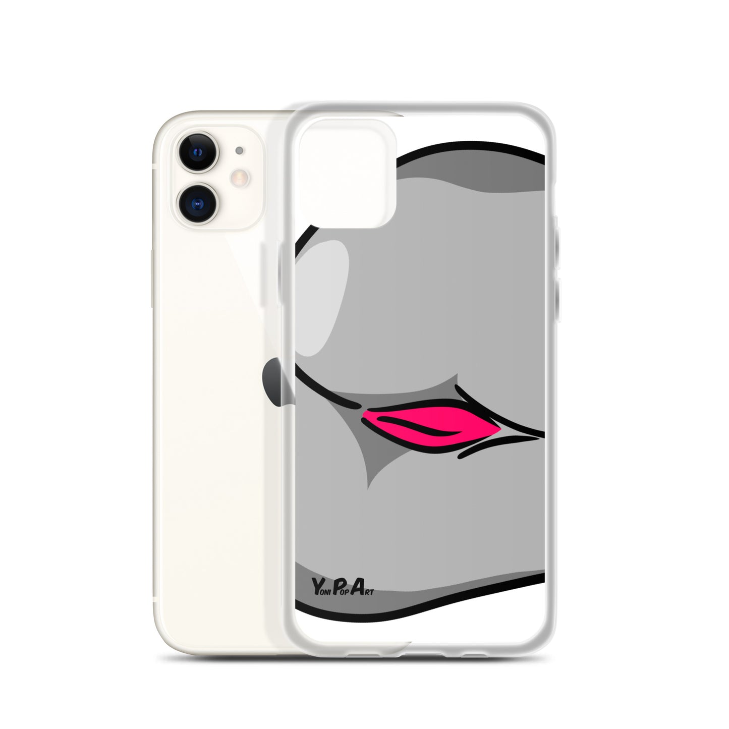 iPhone-Hülle YoniPopArt "Backside #3 in schwarz-weiss-pink"