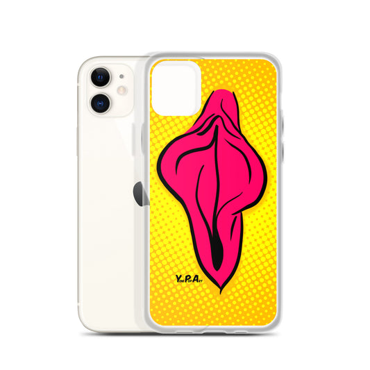iPhone-Hülle YoniPopArt "pink flaps on yellow #2"
