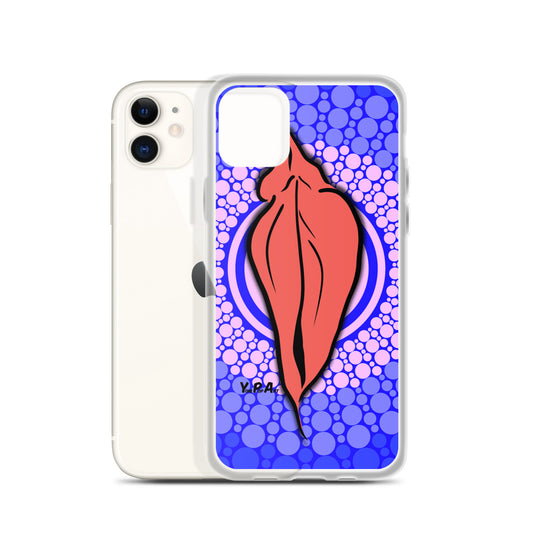 iPhone-Hülle YoniPopArt "pink flaps on blue points #3"