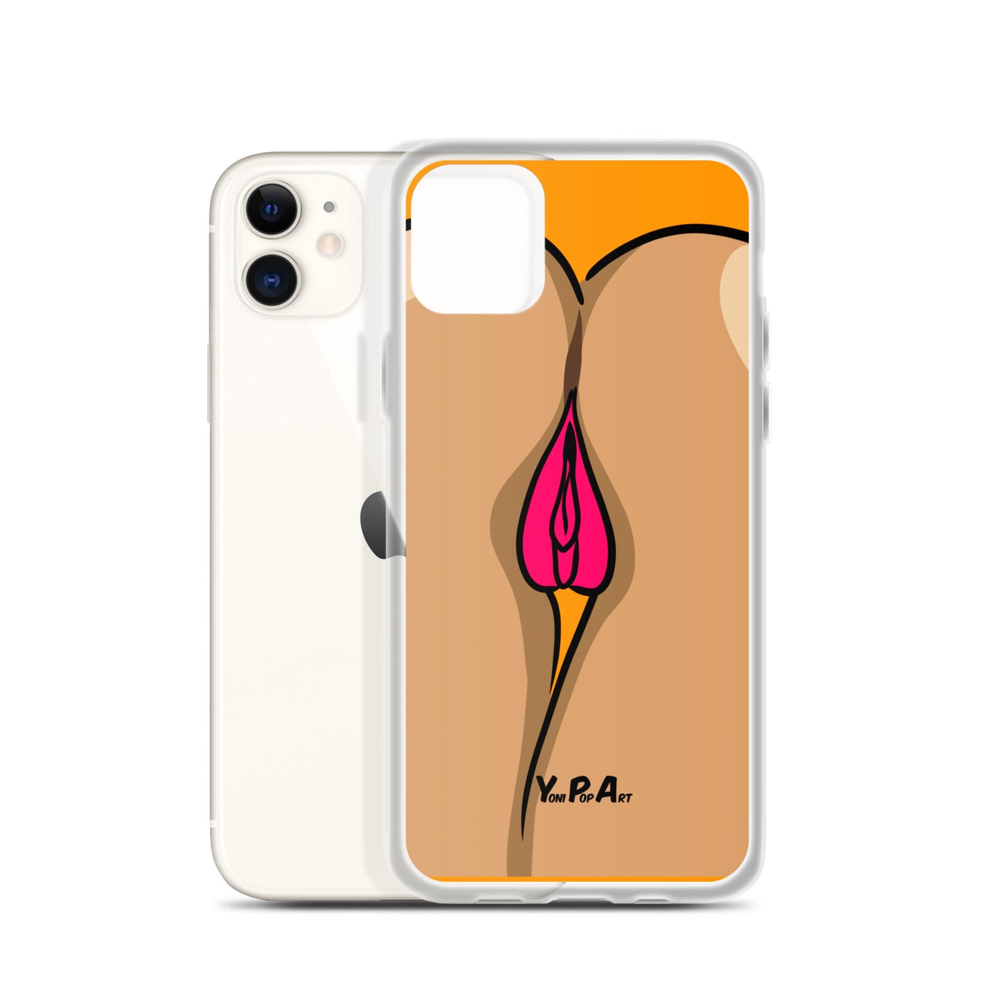 iPhone-Hülle YoniPopArt "Two Lips backside on Orange"